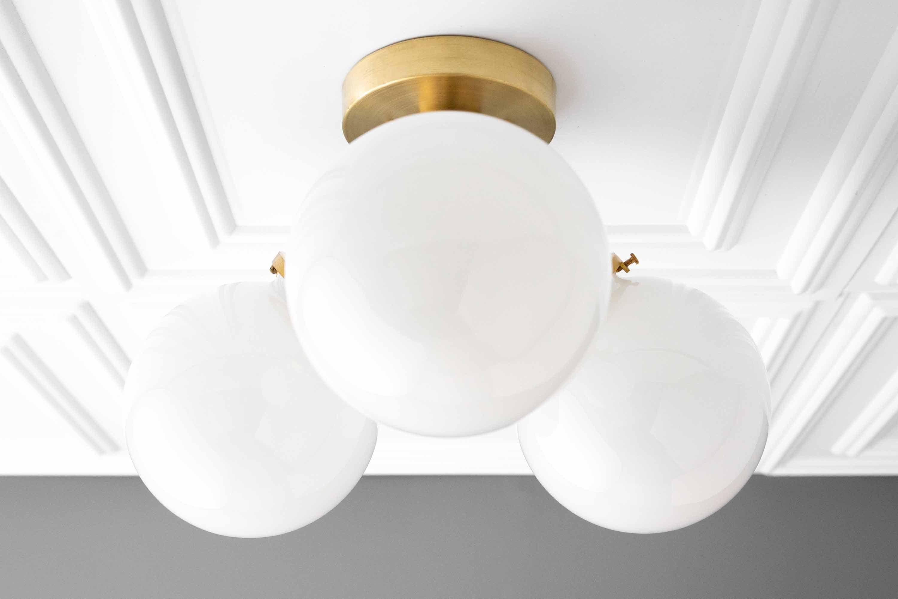 Glorica Glass Globe Light - Mid Century Semi Flush Ceiling Lamp T373