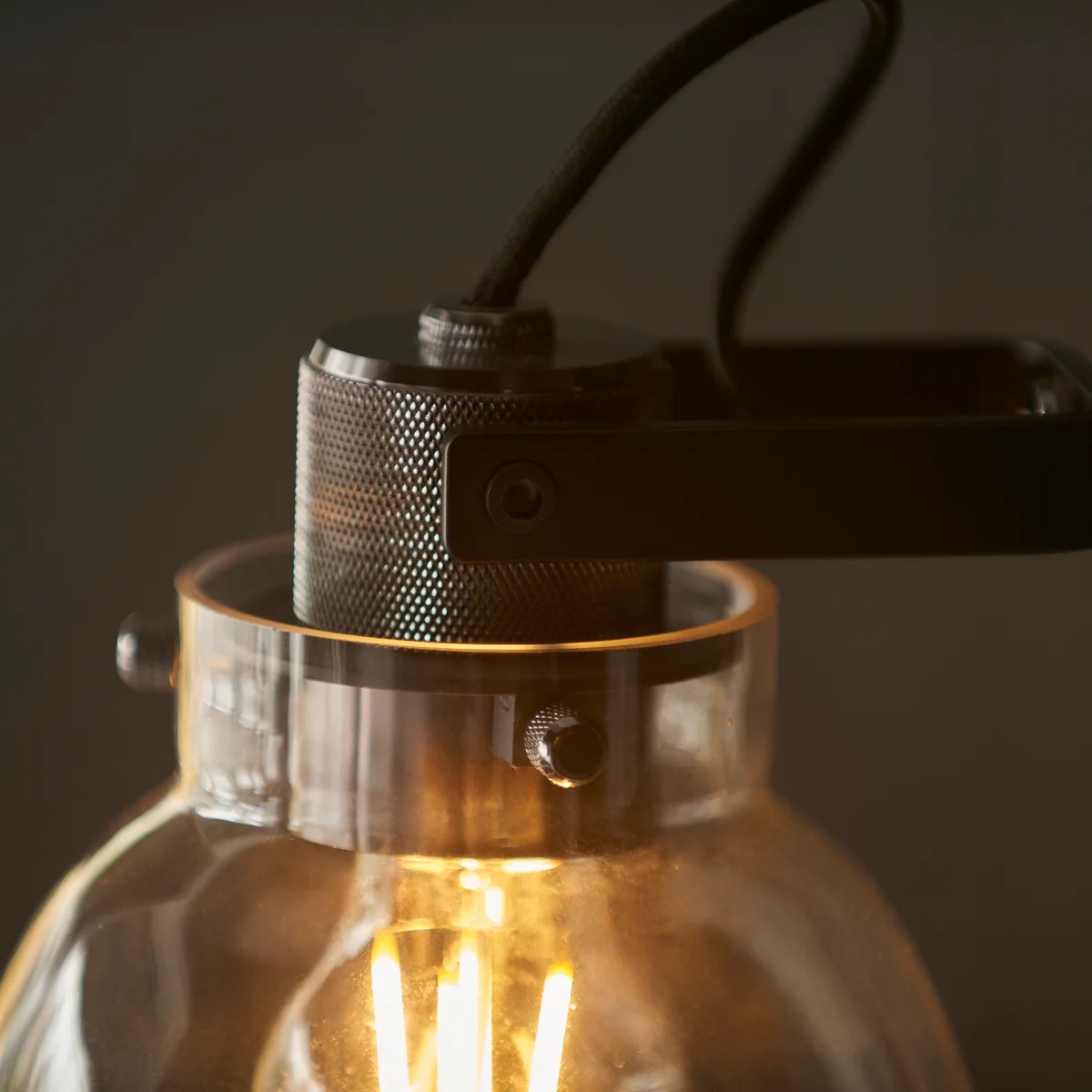 Readium Adjustable Table Lamp - Industrial Metal and Dome Glass for Bedroom and Study T871