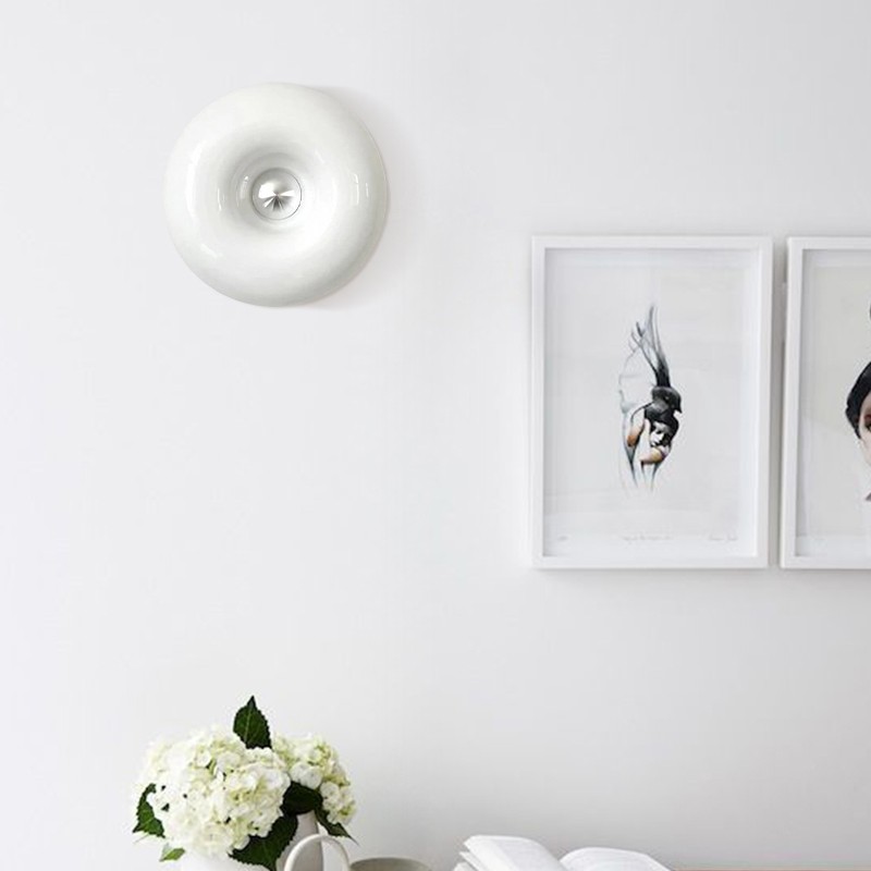 Glass Donut Table Wall Lamp - Bauhaus Style Accent Light Fixture S77