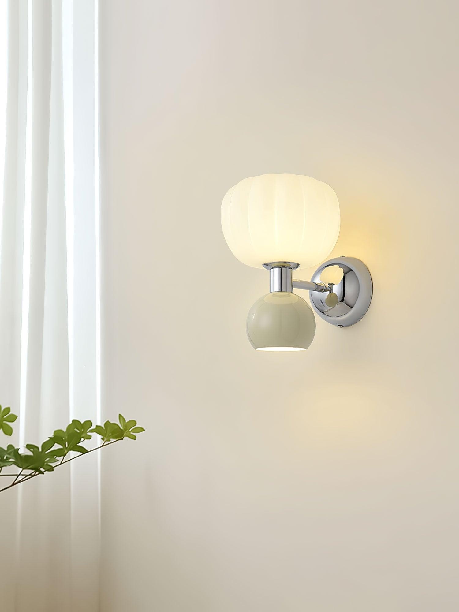 Cream Style Bedroom Bedside Pumpkin Wall Sconce M437