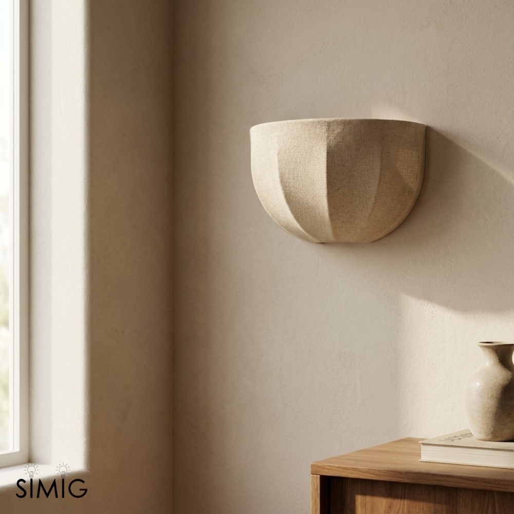 Loomis Linen Shade Wall Lamp – Art-Deco Style for Living Areas T1074