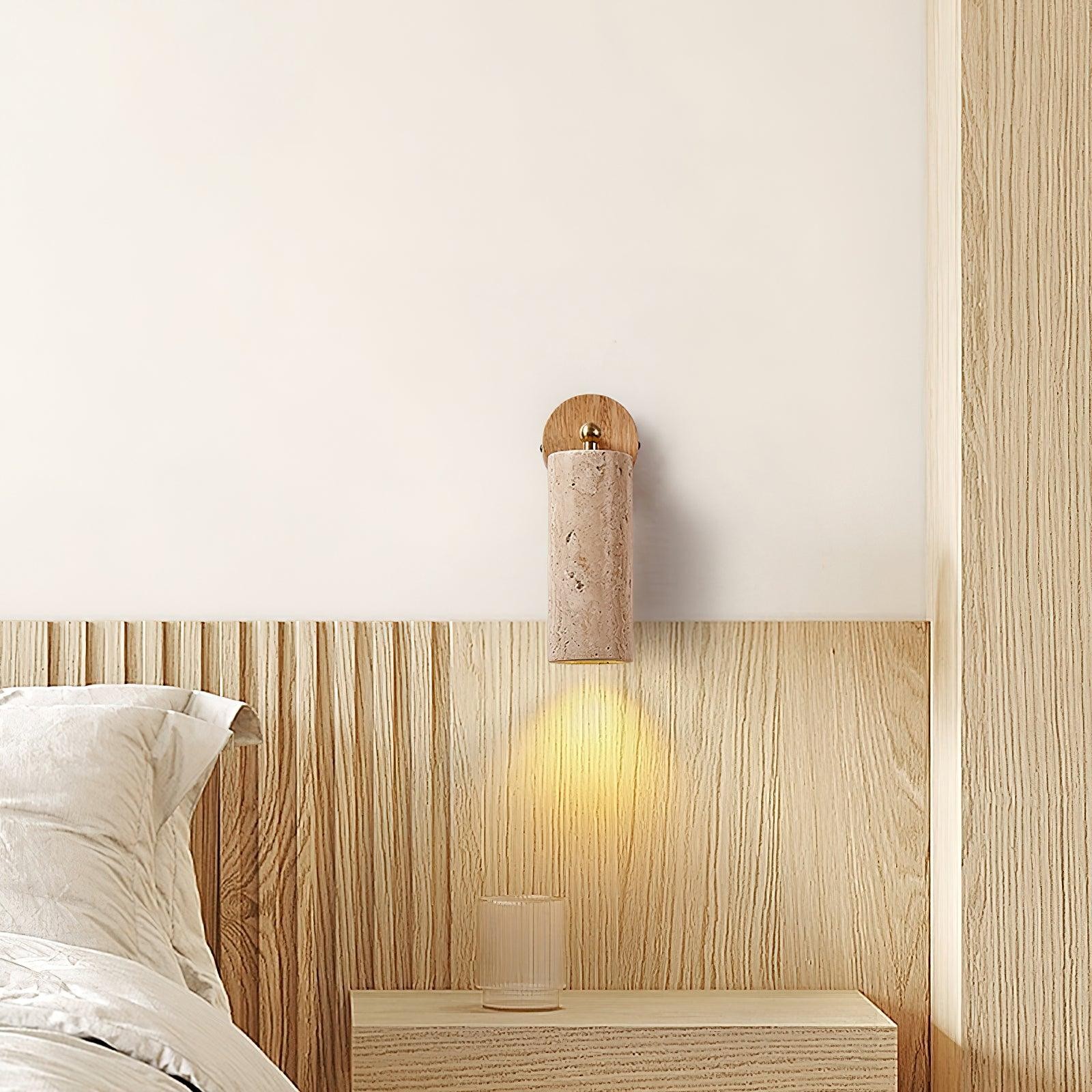 Travertine Walnut Spotlight Wall Lamp for Reading Work M40