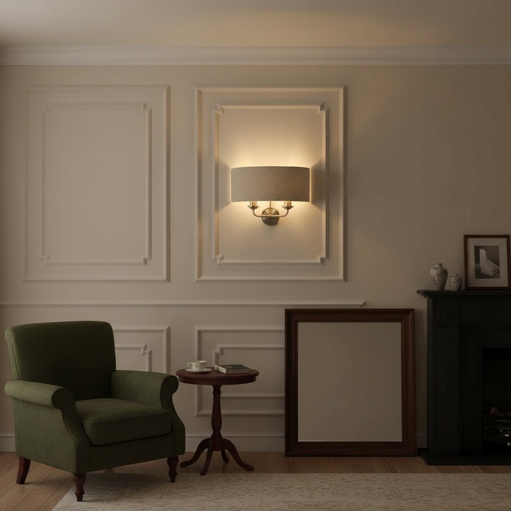 Tela Classic Wall Sconce - Elegant Fabric Shade with Metal Finish T654