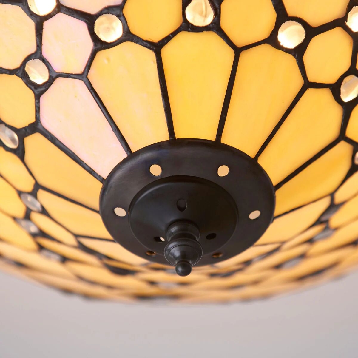 TF Pearl Handcrafted Tiffany Ceiling Light - Art Deco Stained Glass Light for Hallway or Living Room T997