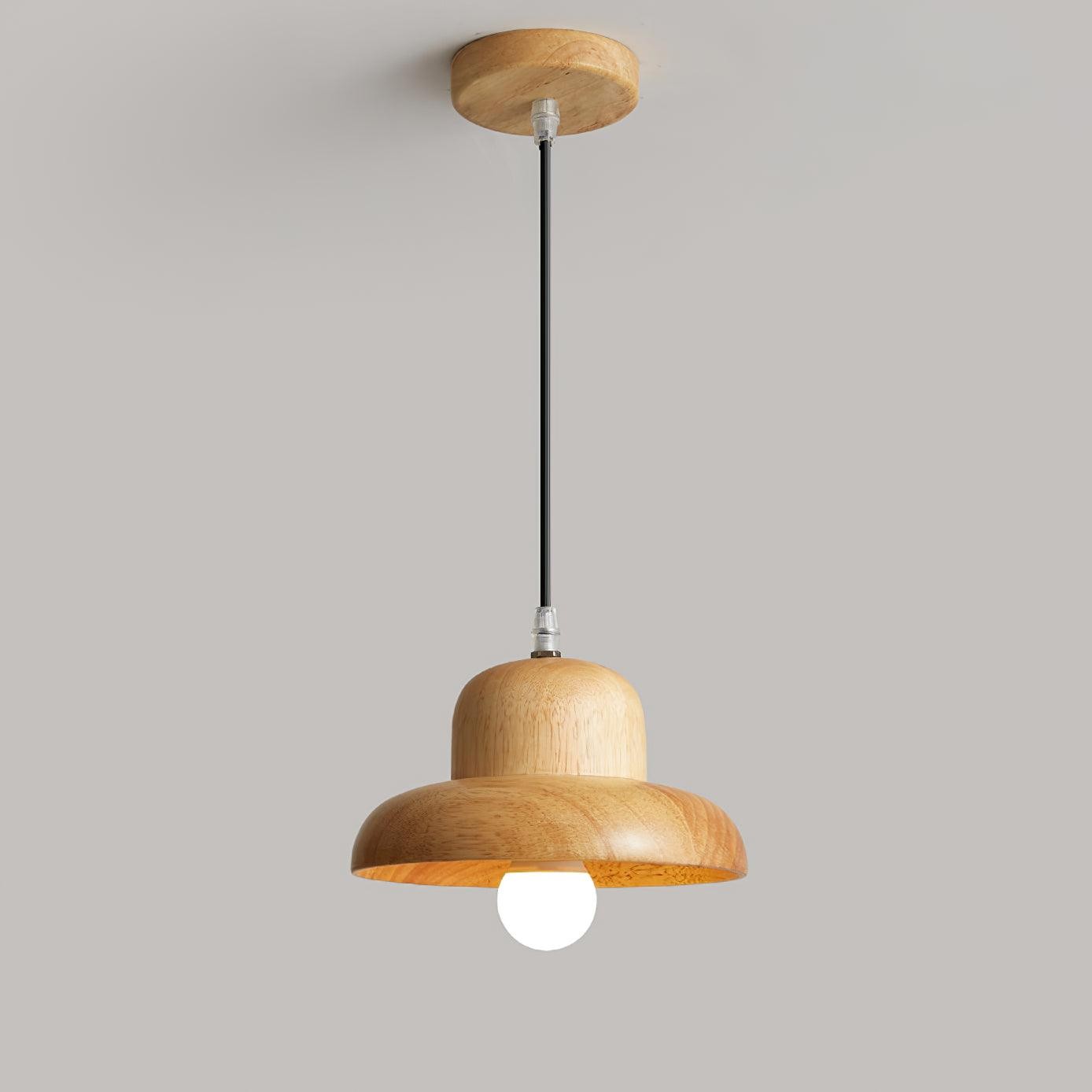 Wood Hat Pendant Lamp M195