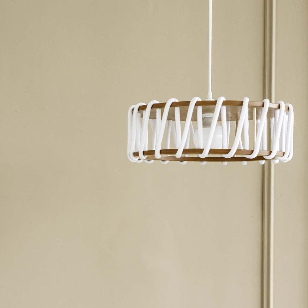 Macaron Rope-wrapped Wooden Pendant Lamp S179