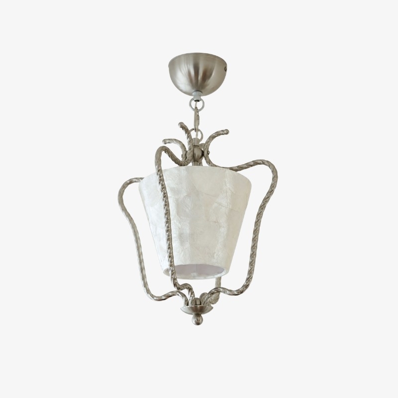 Lunavera Mid-Century Capiz Shell Drum Ceiling Light for Balcony and Hallway T2198