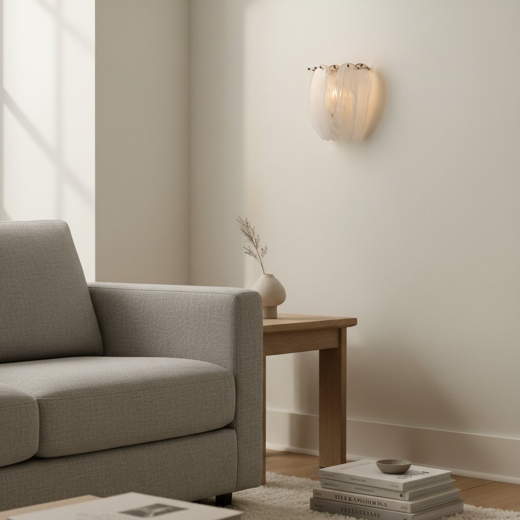 Velora Curved Alabaster Style Glass Wall Lamp - Elegant Sconce for Entryway T1186