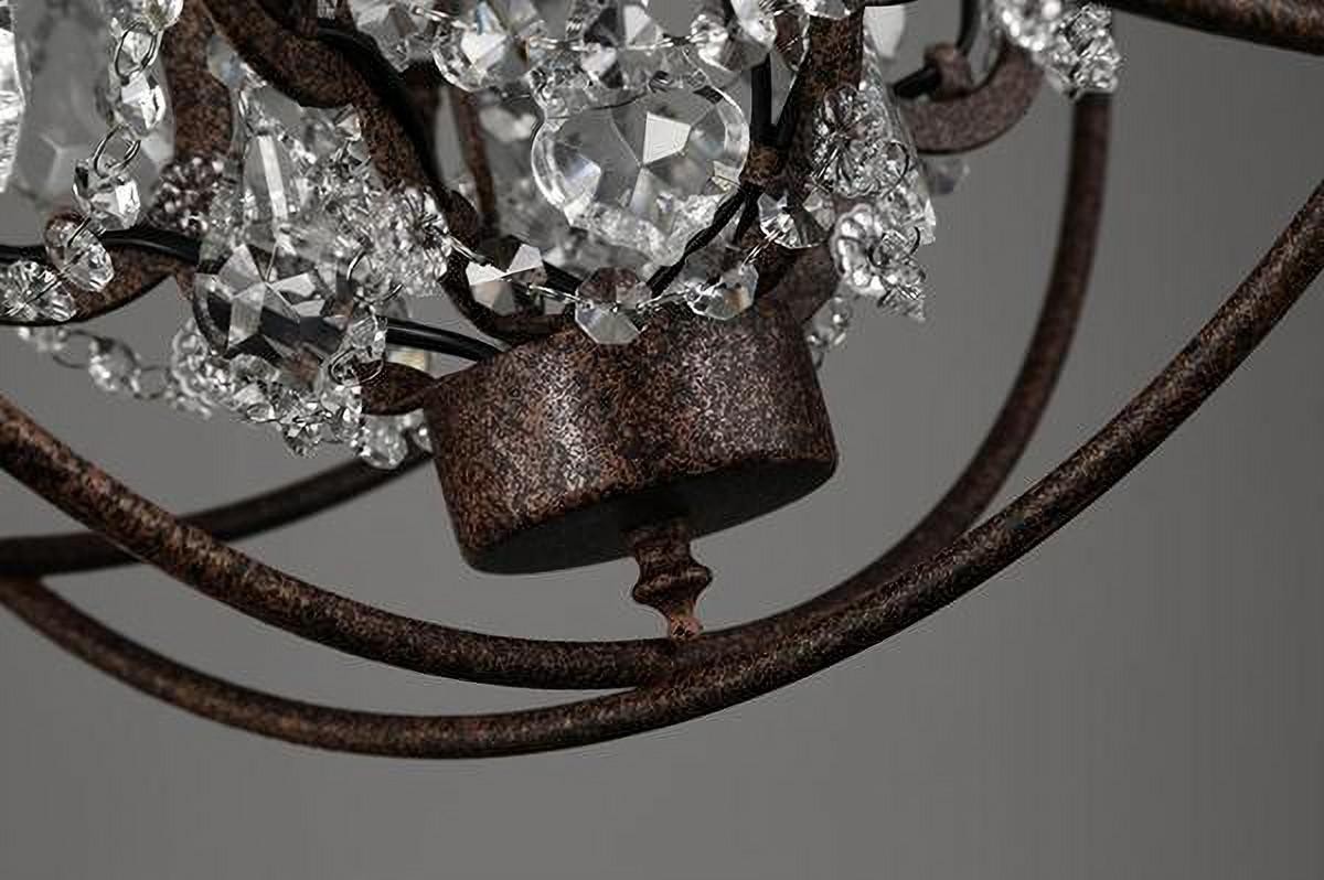 Retro Rust Iron Cage chandelier