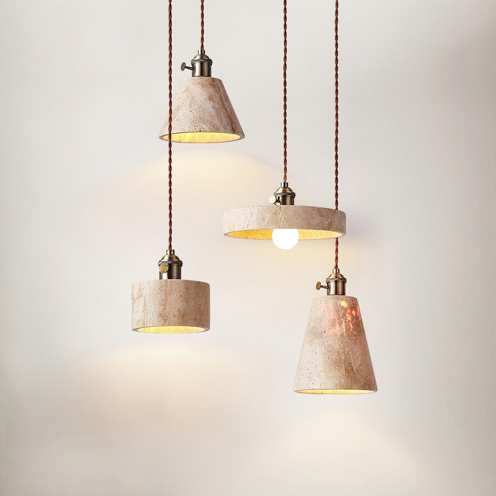 Alagusmo Minimalist Travertine Pendant Light T2116