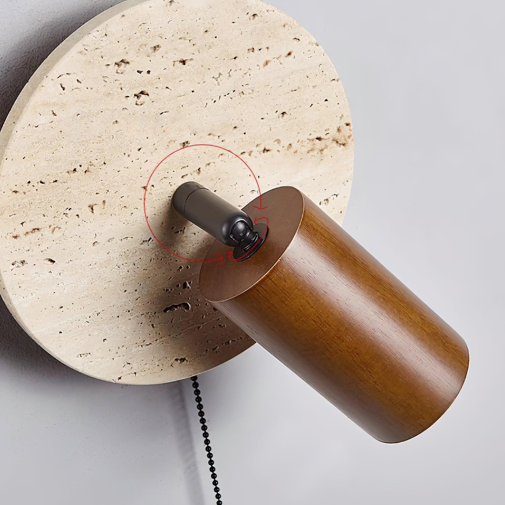 Travertine Round Wall Lamp - Vintage Style for Bedroom M257