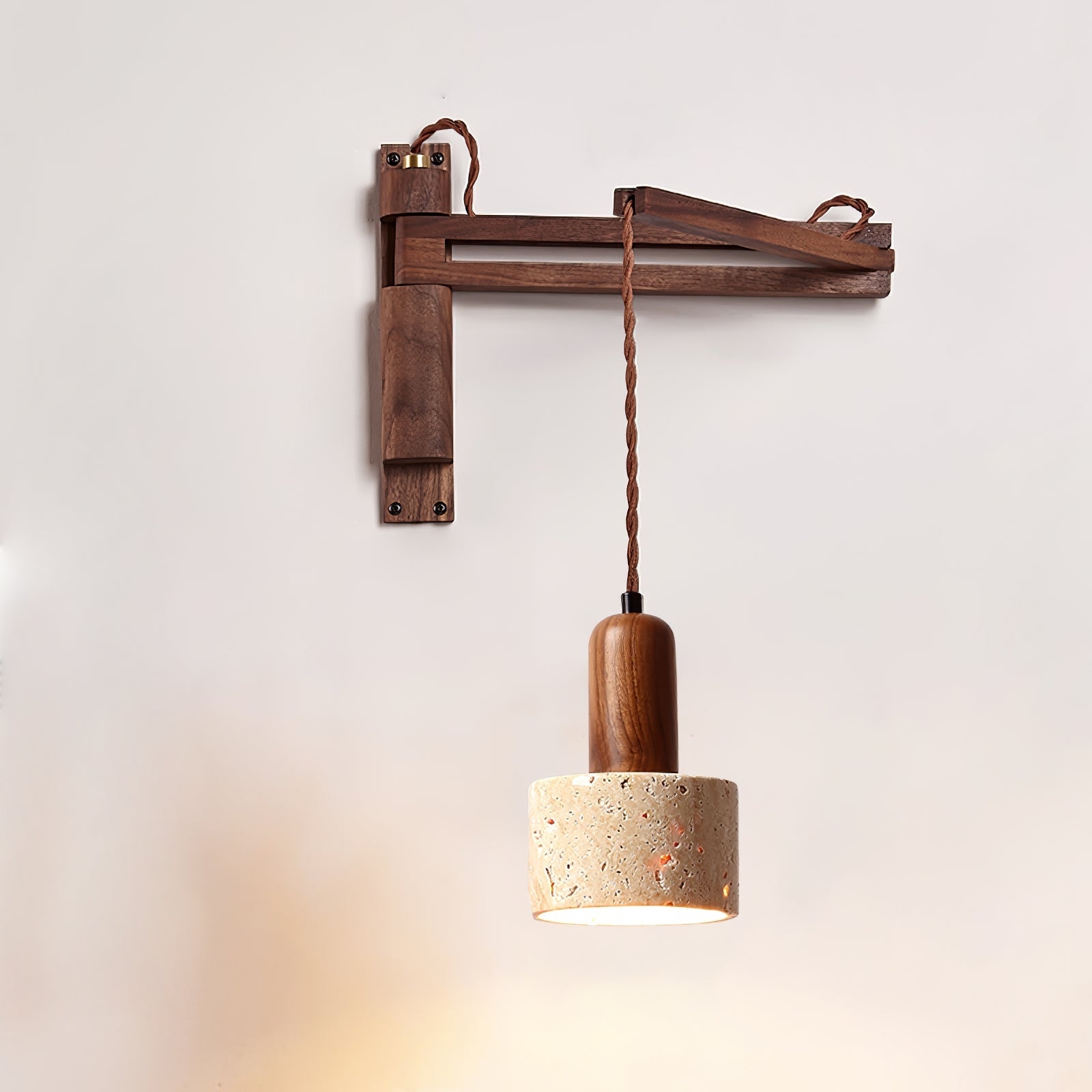 Adjustable Travertine Dome Wall Sconce T1606