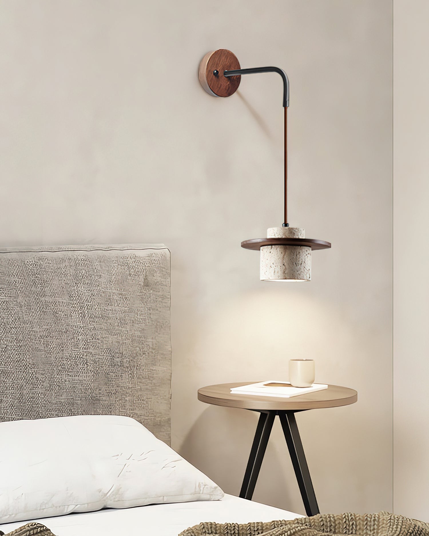 Retro Wabi Sabi Textured Travertine Wall Lamp G12