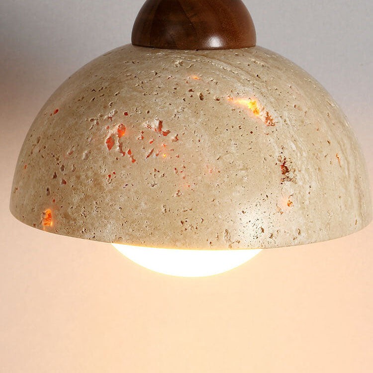 Natural Stone Travertine Ceiling Light - Minimalist Cylindrical Lamp G31