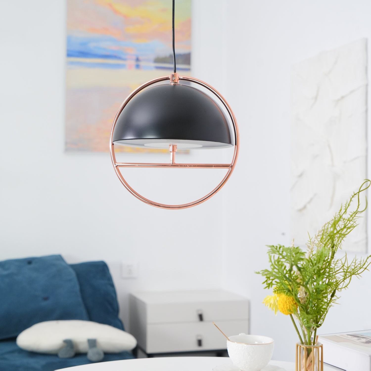 Nordic Hemispherical Ring Metal Pendant Lamp M448