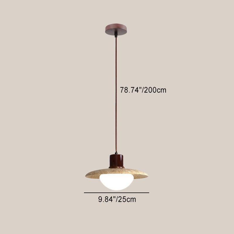 Natural Stone Wood Pendant Light - Minimalist Japanese Dining Lamp M08