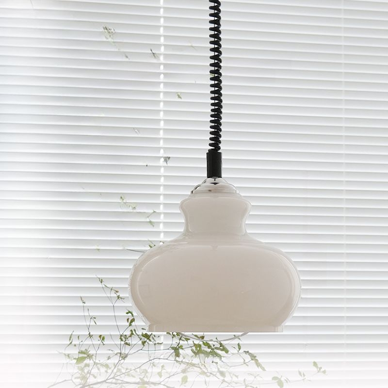 Lunea Nordic Adjustable Retro Cream Glass Pendant Light T2179