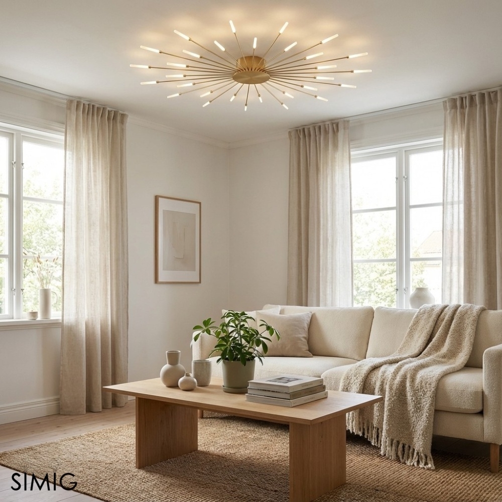 Sputnik Led Fireworks Flush Mount Ceiling Light S40