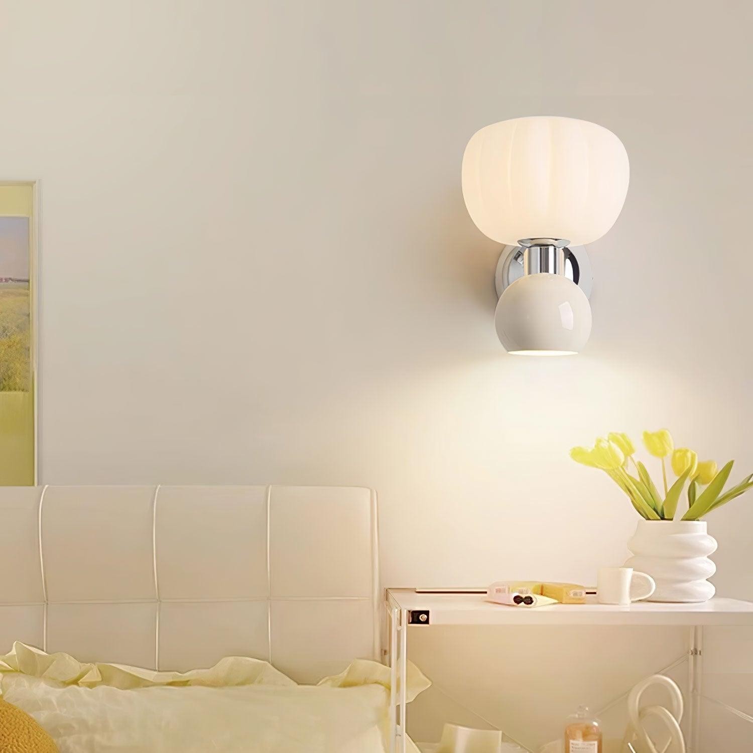 Cream Style Bedroom Bedside Pumpkin Wall Sconce M437