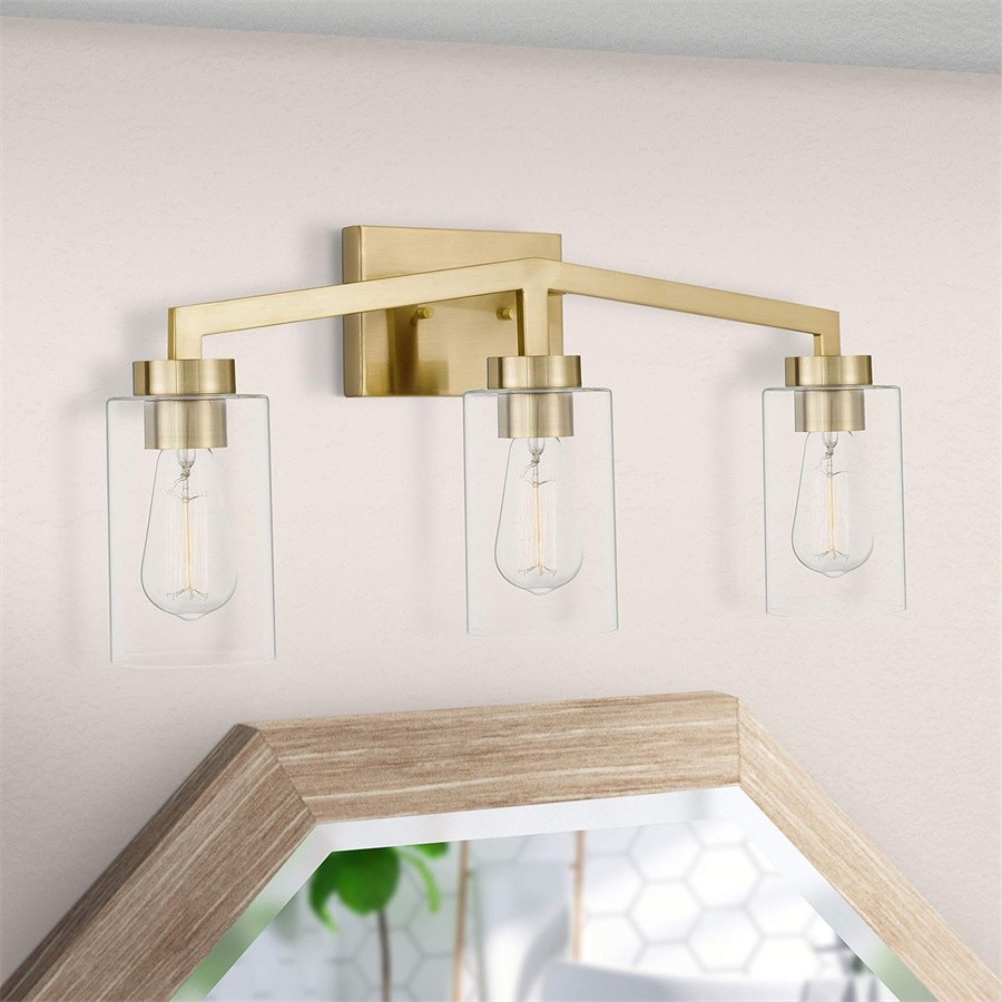 Industrial Cylindrical Brass Wall Lamp For Bathroom S145