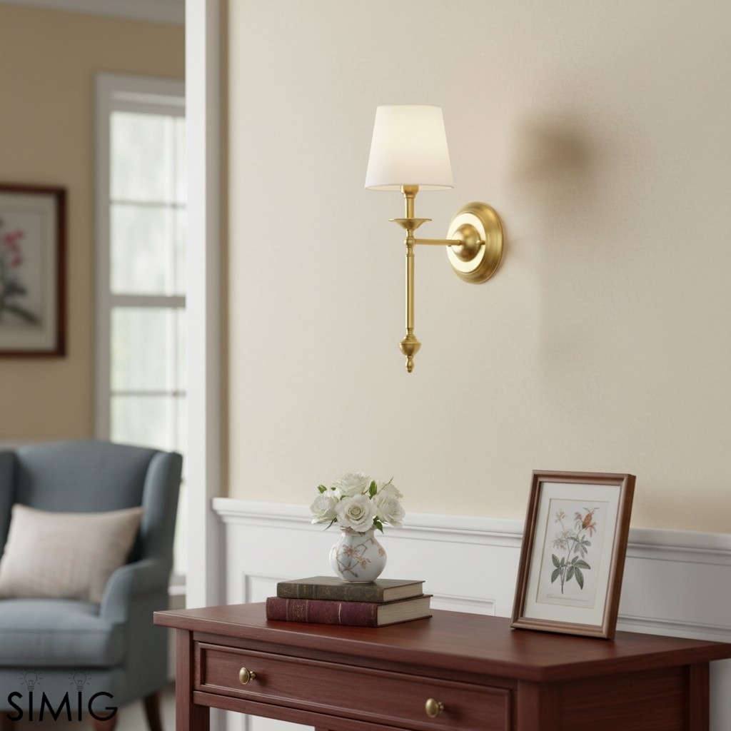 Arcuma Wall Lamp - Modern Copper and Fabric for Living Room T492