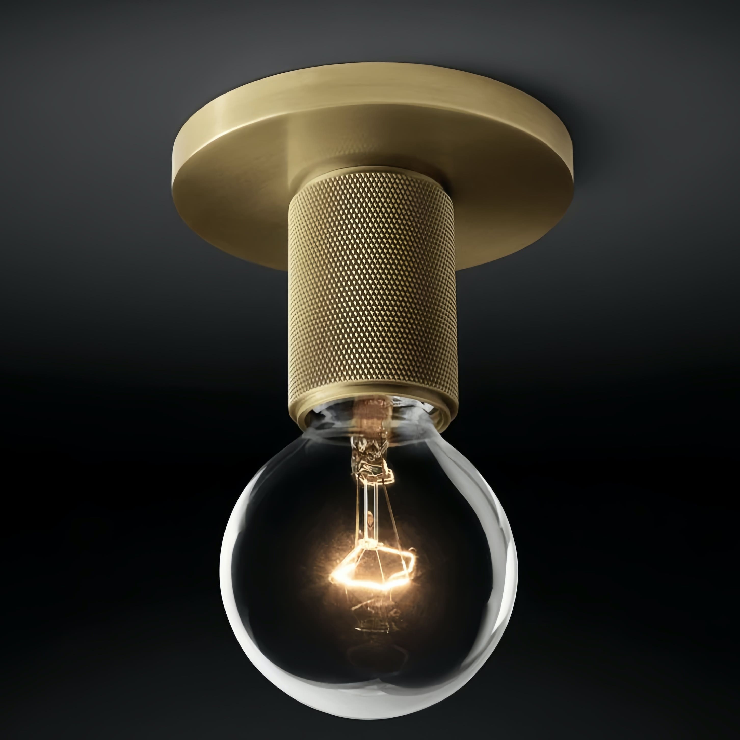 Versatile Flush Mount Light – Modern Glass & Open Bulb Design S232