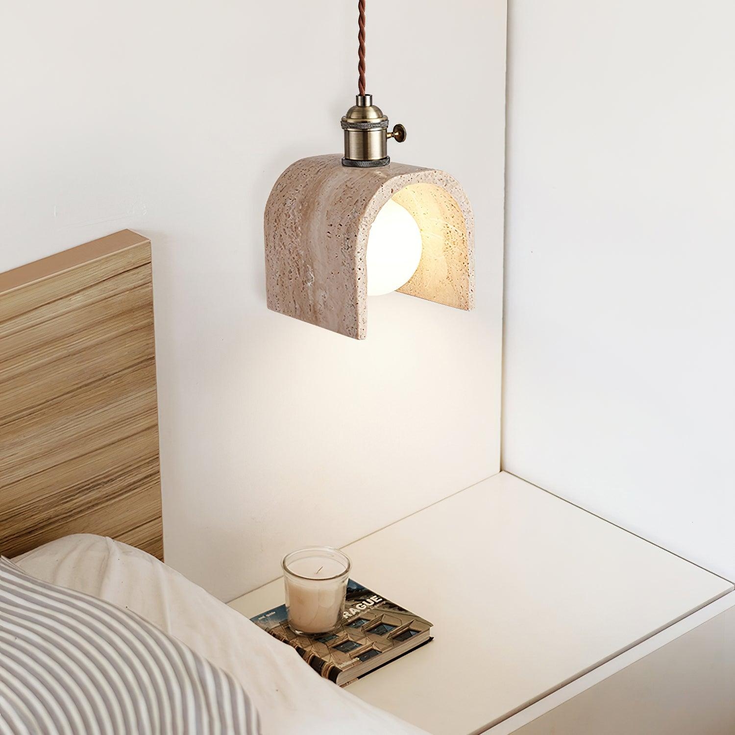 Alagusmo Minimalist Travertine Pendant Light T2116