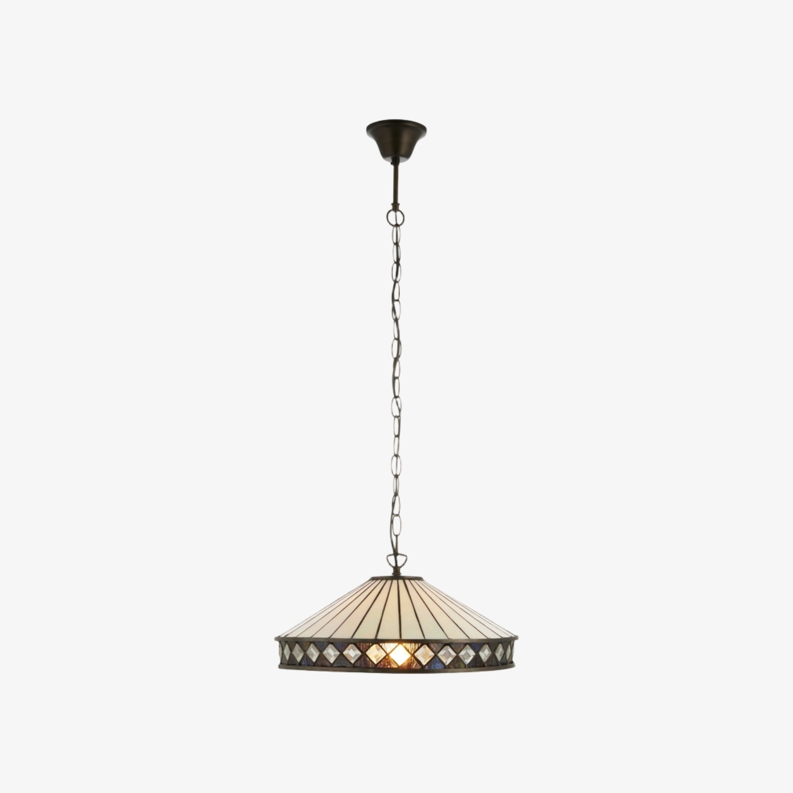 TF Fargo Pendant Light - Tiffany Style Lighting with an Art Deco Shade and Adjustable Chain T970