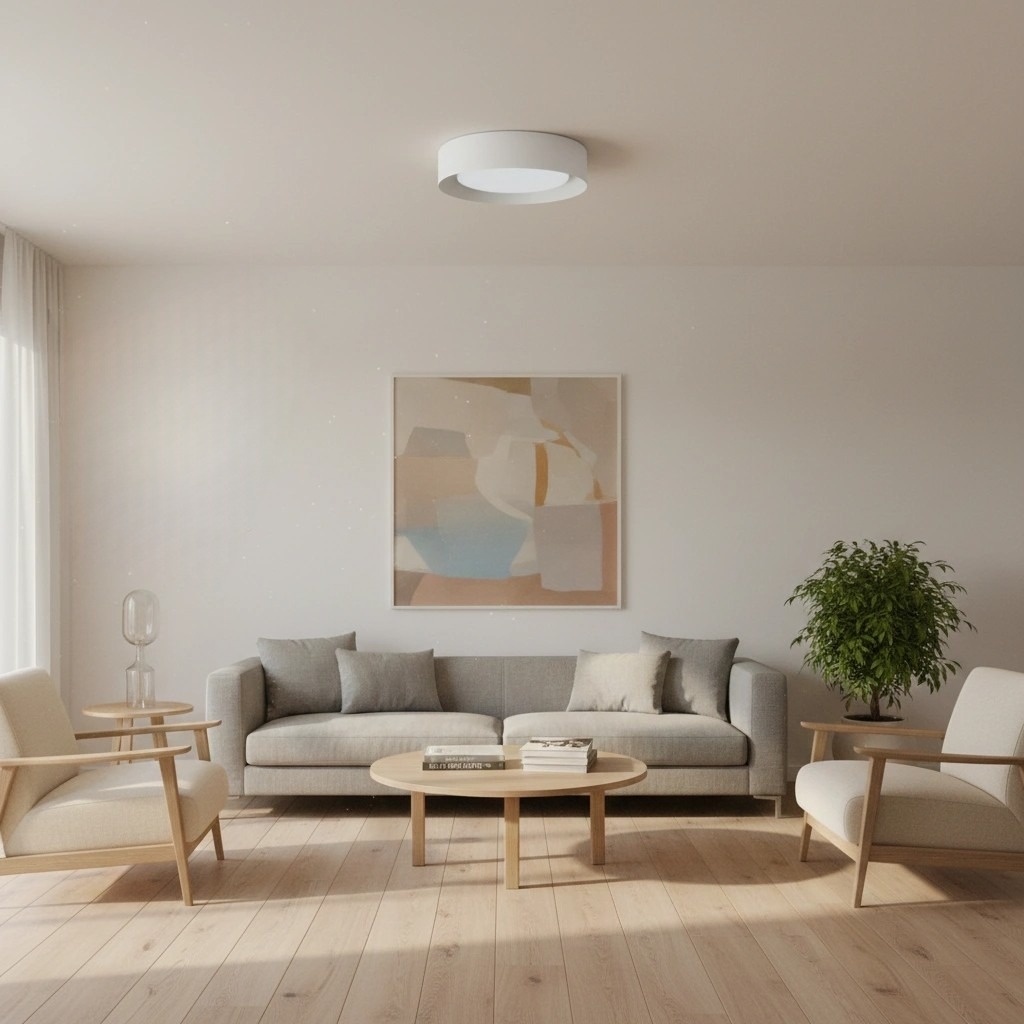 Velcora Contemporary Metal Flush Mount Ceiling Light - Elegant Drum Ceiling Fixture for Bedroom T1125