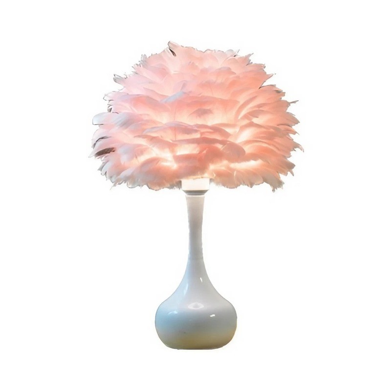 Modern Feather Table Lamp for Bedroom