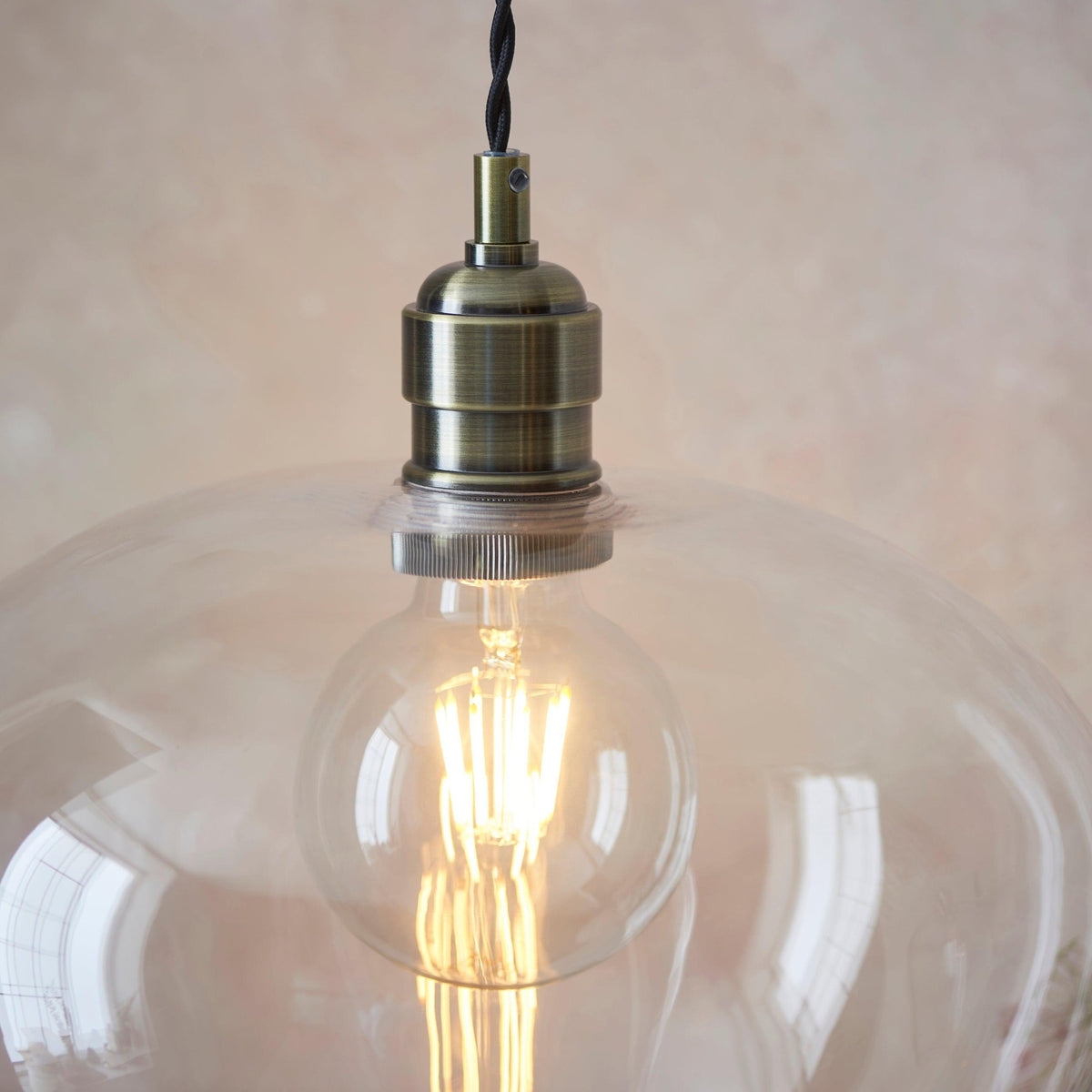 Clarione Height-Adjustable Glass Pendant Light - Classic Art Deco Light T1032