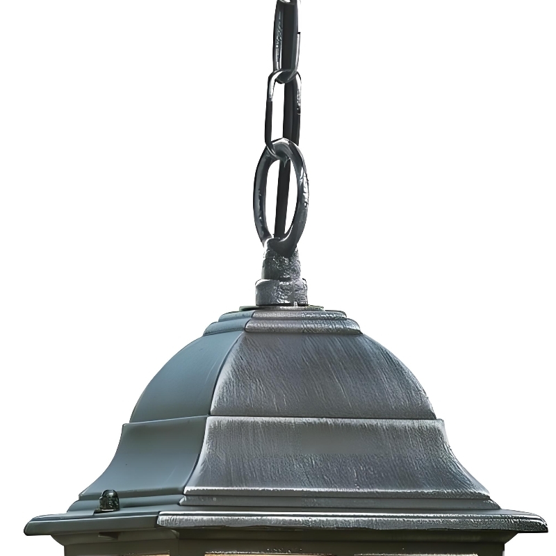 Frostine Outdoor Hanging Lantern - Geometric Leaded Glass for Garden Entryway T963