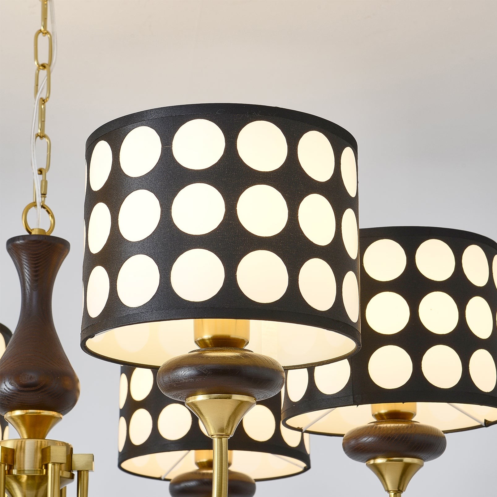 Geometry Black Polka Dots Fabric Chandelier S364