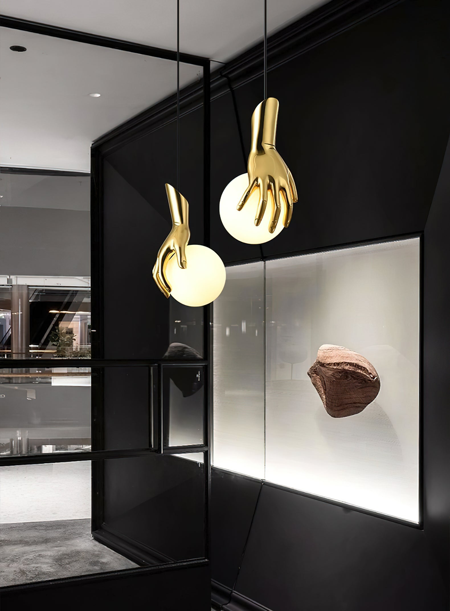 Hand Holding Globe Pendant Light T1675