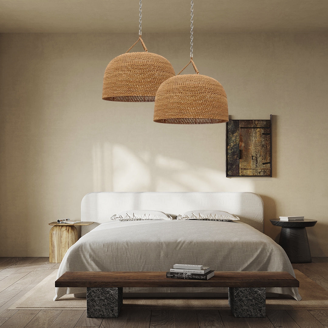 Natural Shadow Rattan Japandi Pendant Light T2054
