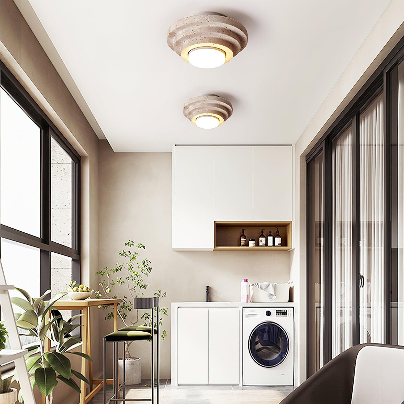 Aperture Travertine Ceiling Light T2119