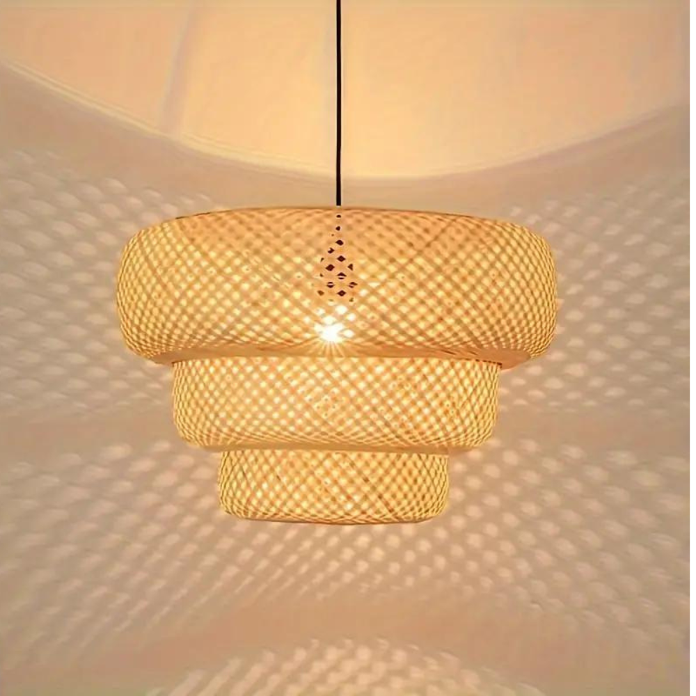 Boho Bamboo Pendant Light Fixture T2121