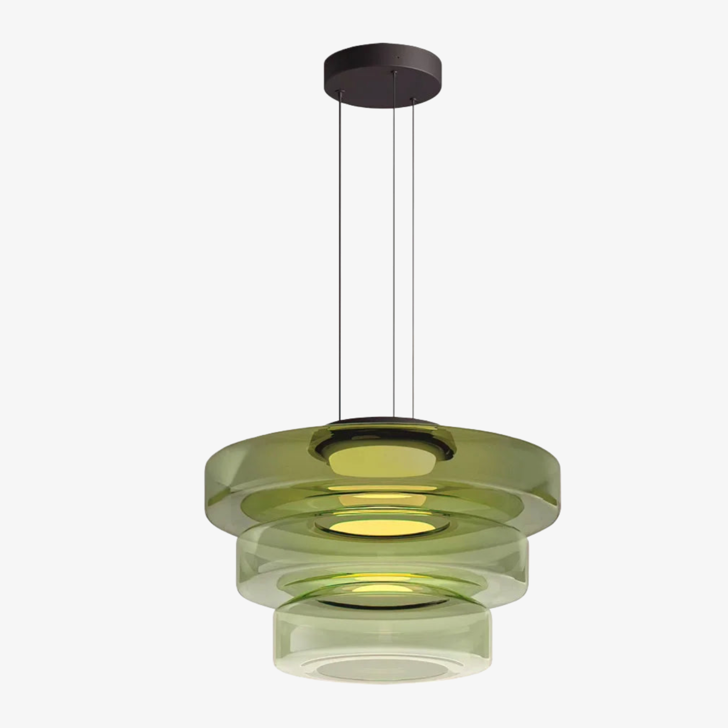 Nora Contemporary Multi-Layer Glass Pendant Lamp - Adjustable Hanging Light for Living Room or Kitchen Island T743