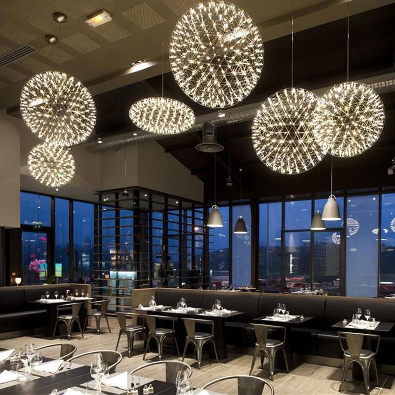 Silver Spark Ball Pendant Light T204