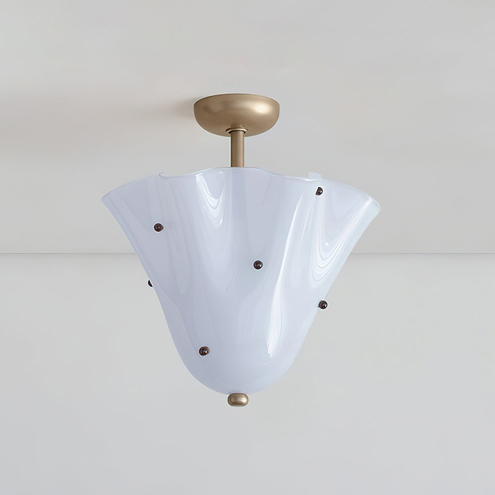 Bellina Petal Fold Glass Ceiling Light - Artistic Fixture for Bedroom T282