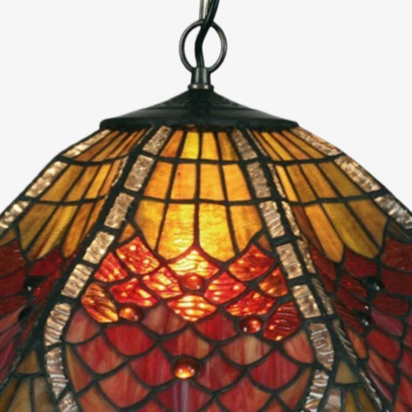 TF Orsino Vintage Art Deco Pendant Light - Textured Glass Lighting for Bedrooms & Halls T901