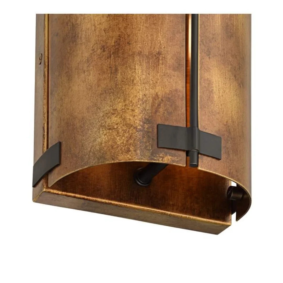 Rustivon Curved Metal Shade Wall Sconce - Vintage Accent Light T1089