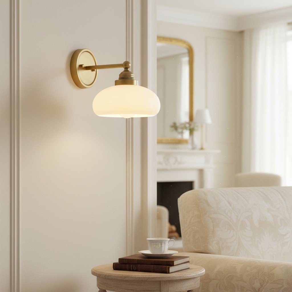 Velora Vintage Industrial Wall Sconce with Glass Shade for Hallway and Entryway T512