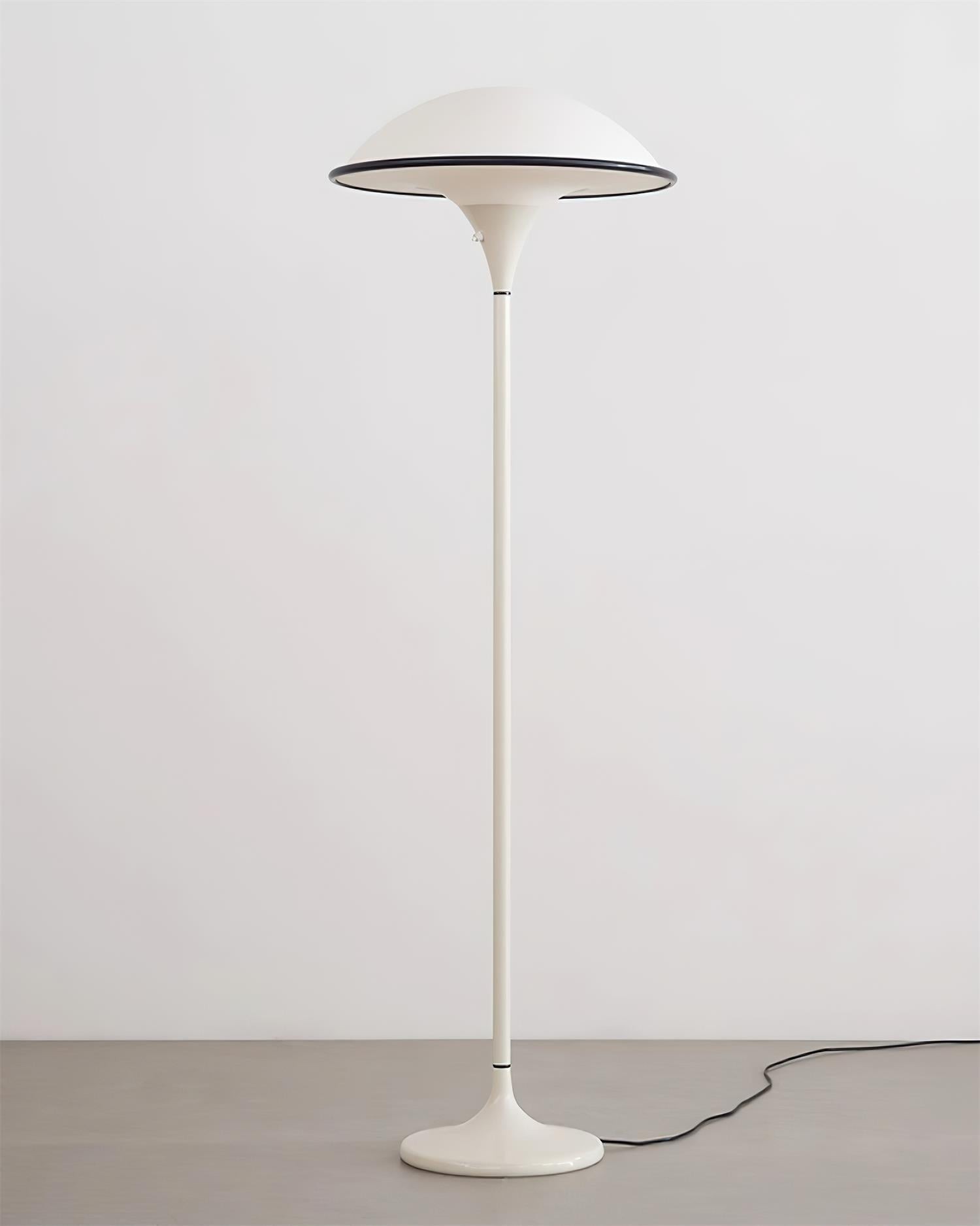 Danish Retro White Flying Saucer Floor Lamp M278