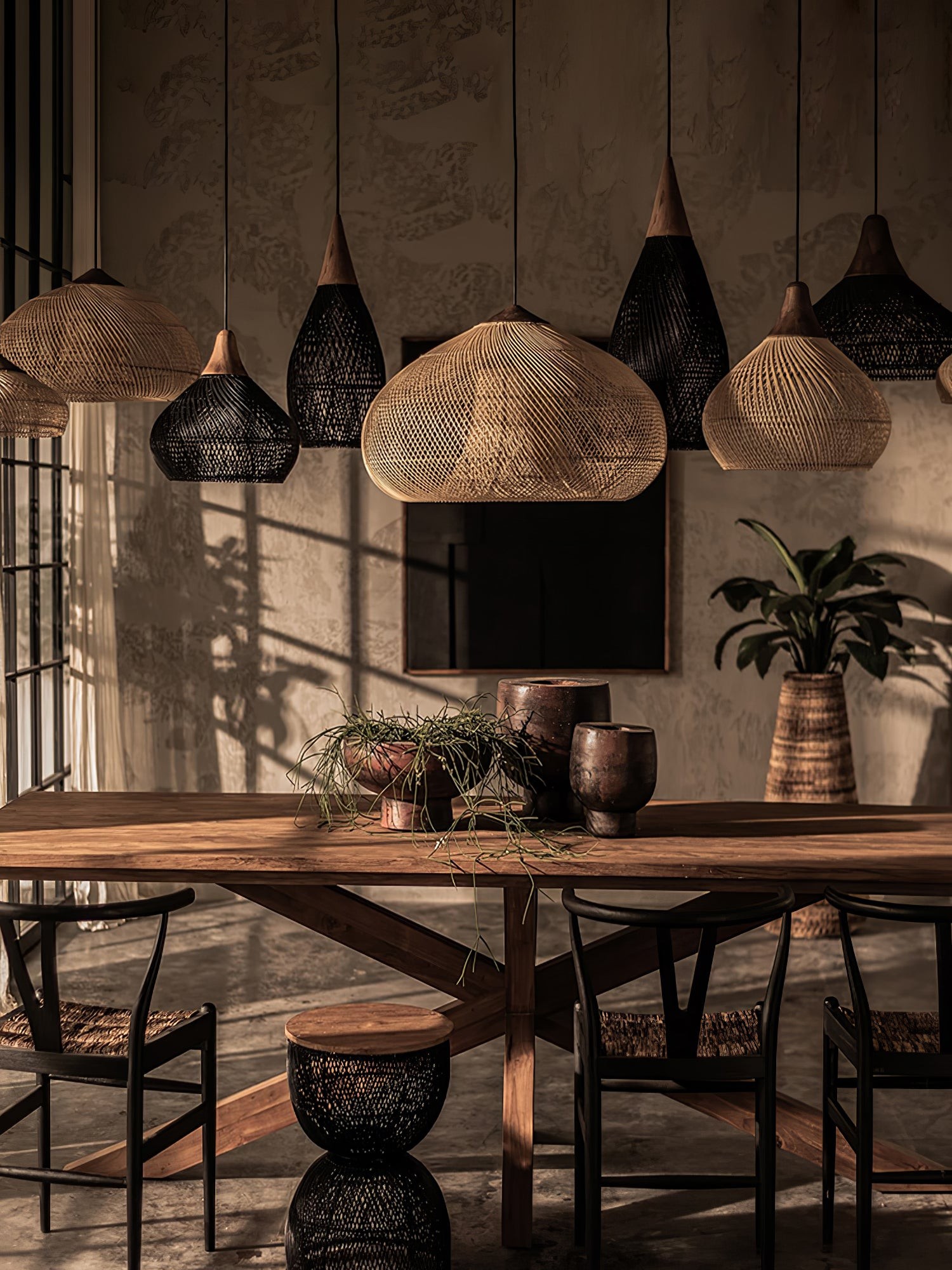 Harp Braided Rattan Pendant Lamp T048