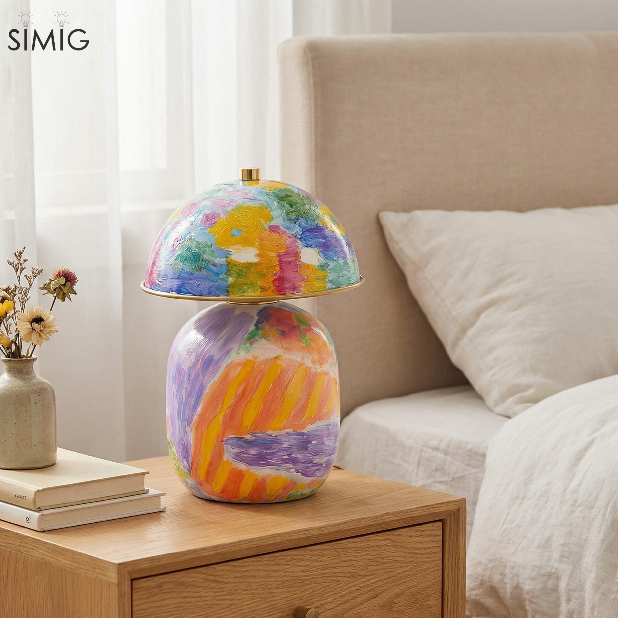 Creative Painted Finish Table Lamp – Stylish Light for Interior Spaces S392