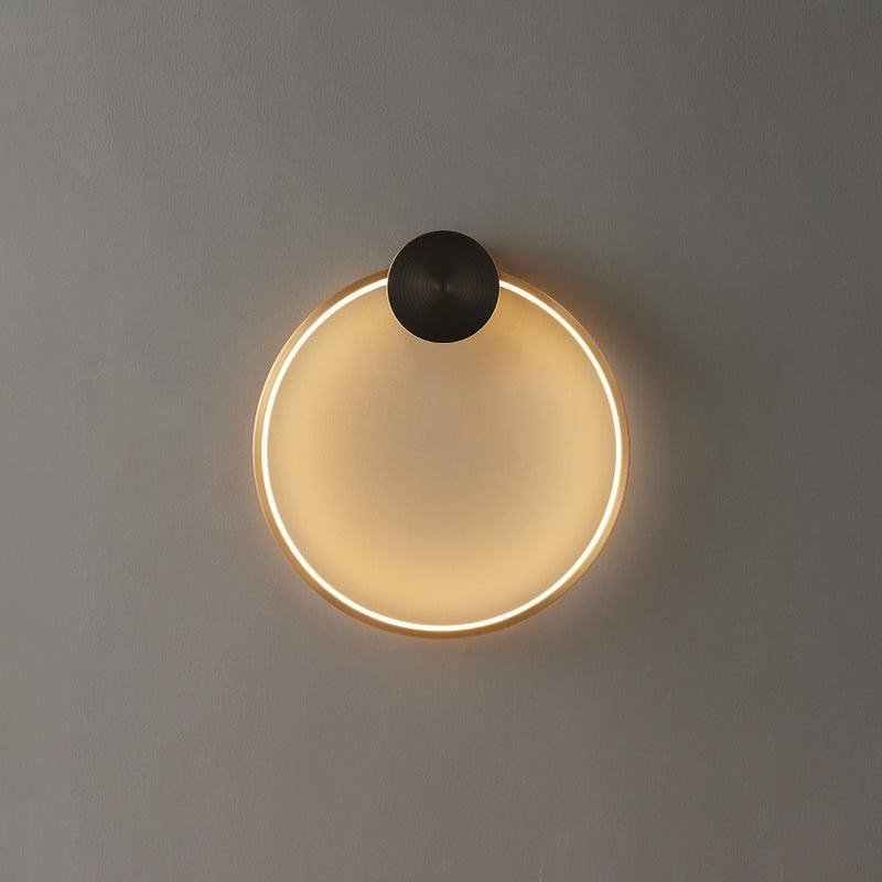 Minimalist Creative Simple Brass Round LED Wall Light M323