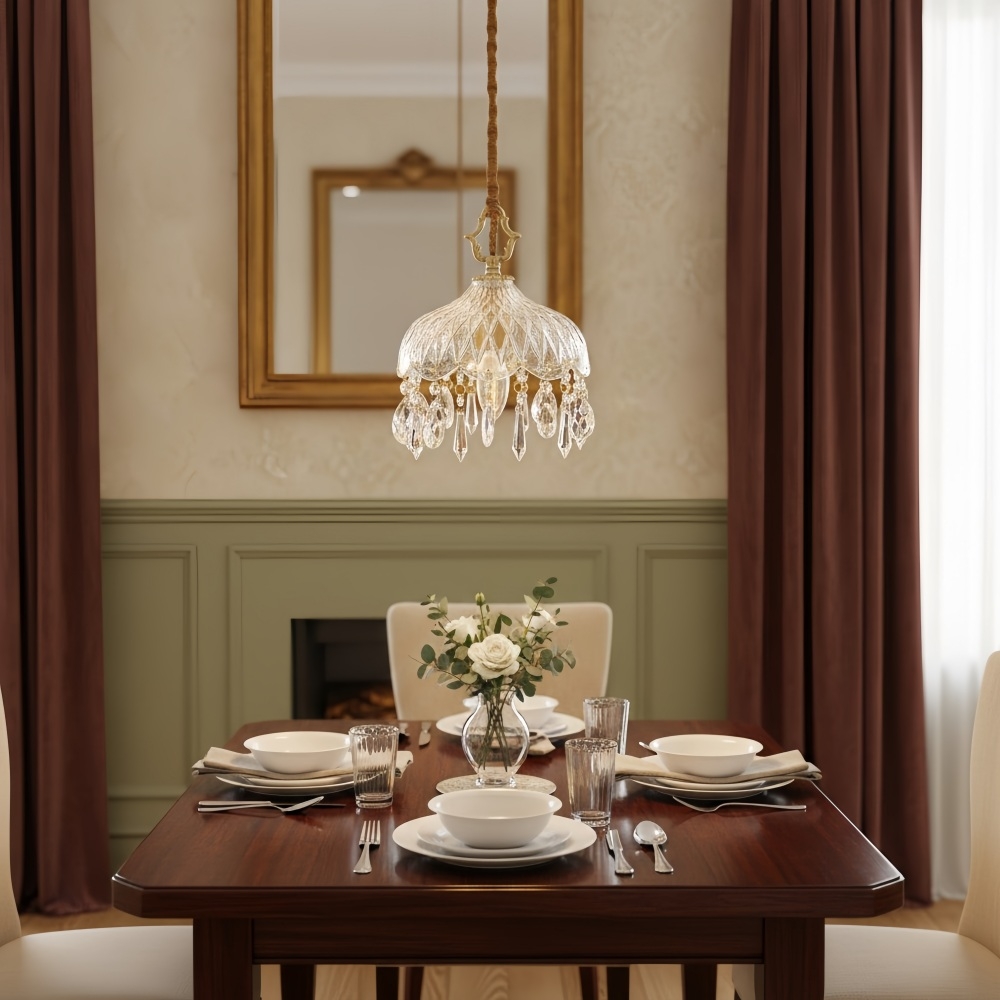 Norivo Crystal Pendant - Refined  Crystal Shade for Dining Areas T1102