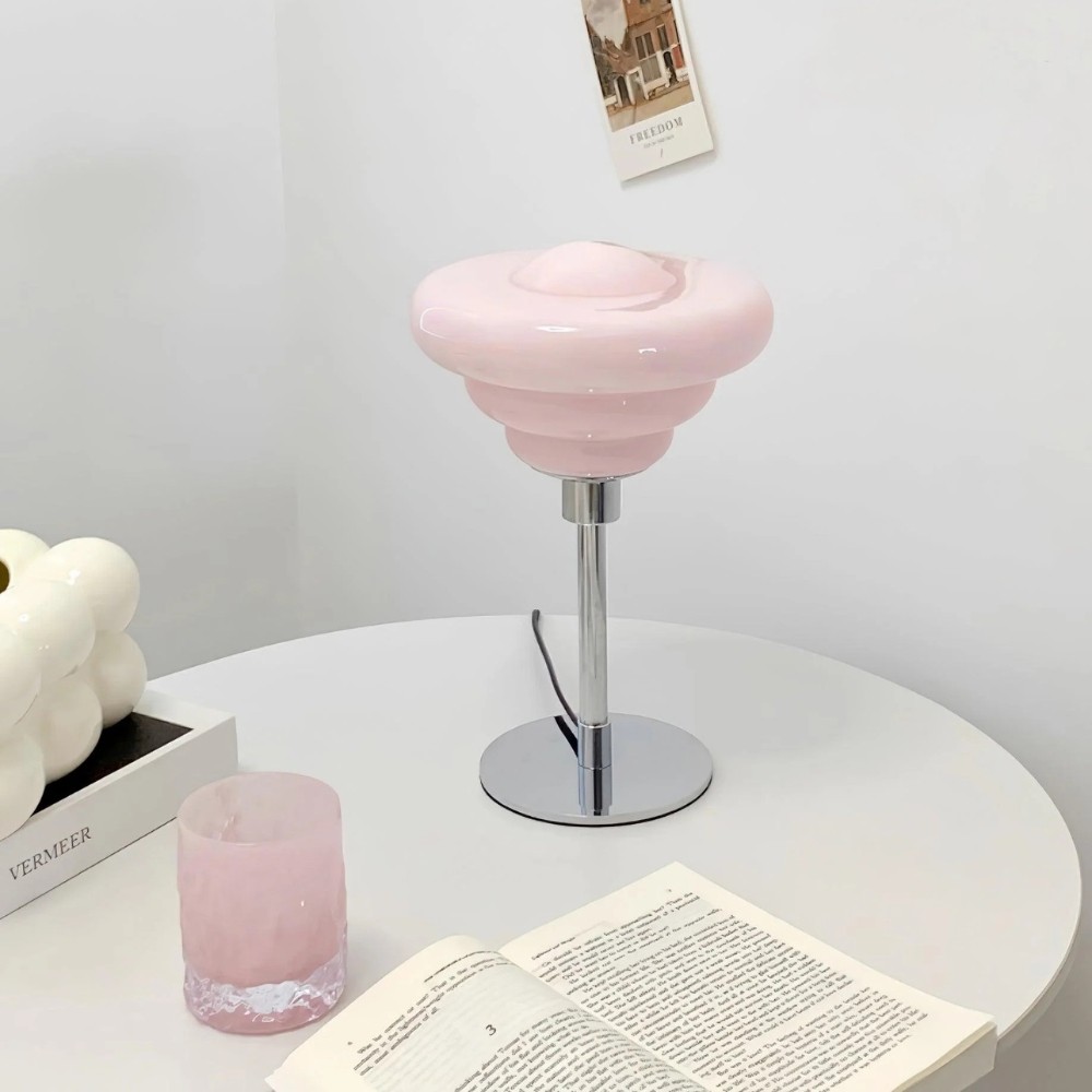 Modern Table Lamp Featuring Textured Glass Shade S247