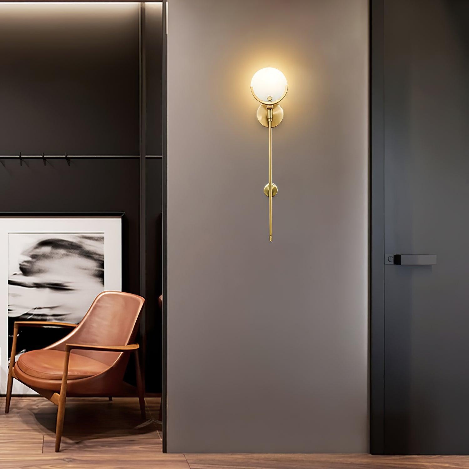 Metal Brass Spherical Bedroom Wall Lamp M573